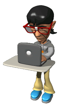 Alex's mum at a computer